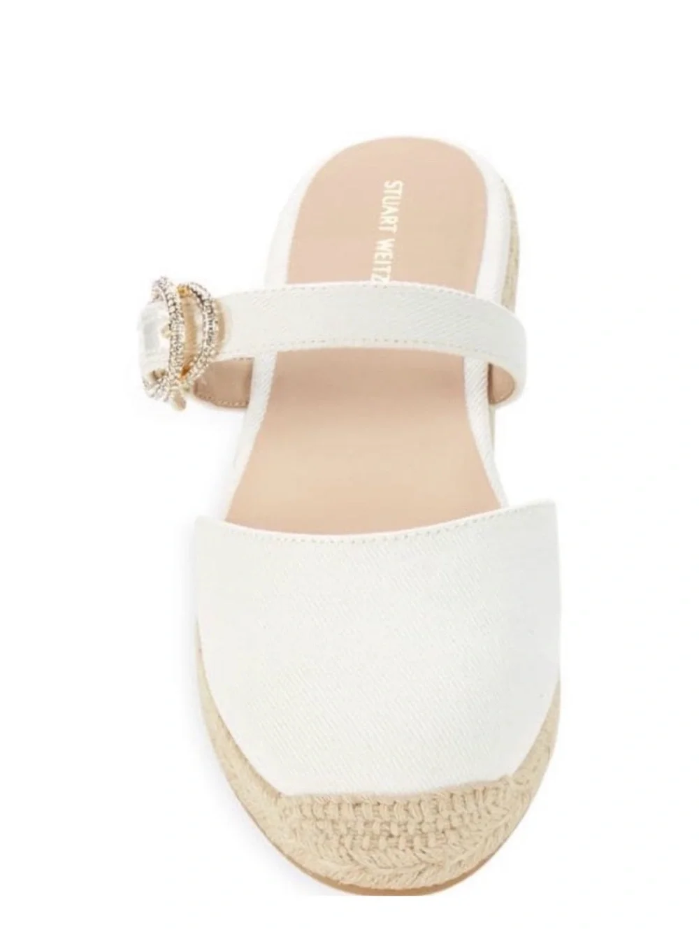 Stuart Weitzman Women’s White Espadrille Slingback Mules 7